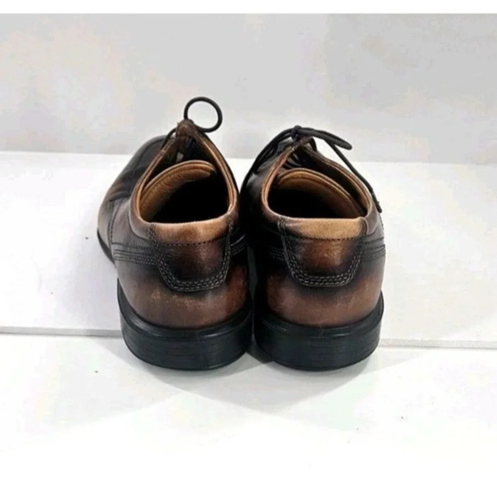 Ecco Calcan Shoes Men's Size 41 /~7 Apron Toe Derby Business Lace up Dress Brown